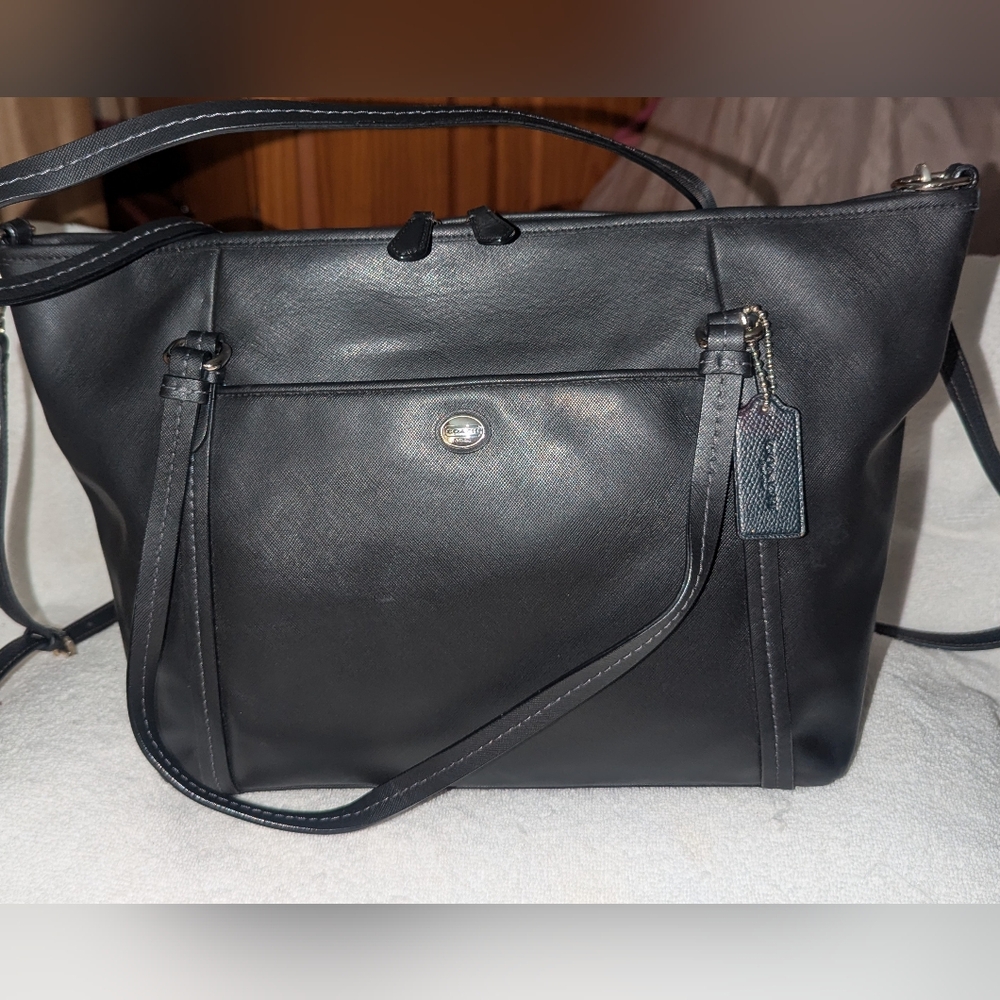 Coach Peyton Black Saffiano Leather Tote Bag. F25667